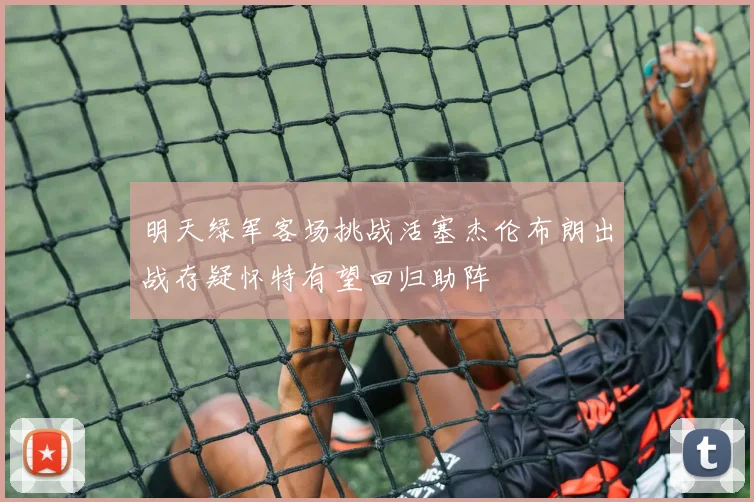 明天绿军客场挑战活塞杰伦布朗出战存疑怀特有望回归助阵